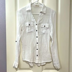 Poetry white gauzy shirt